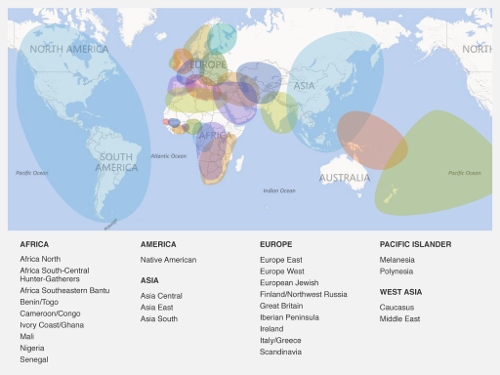 AncestryDNA Ethnic Regions