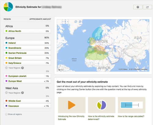 AncestryDNA Report Example