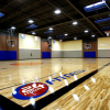 A gym for basketball and volley ball at 24 Hour-Fitness.