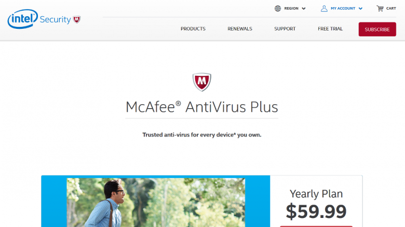 Mcafee Antivirus Plus Home Page