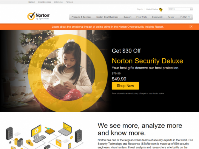 Norton Security Home Page