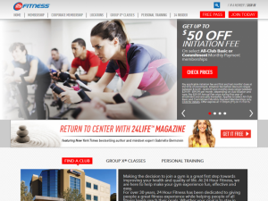 24 Hour Fitness Home Page