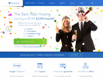 Bluehost Home Page